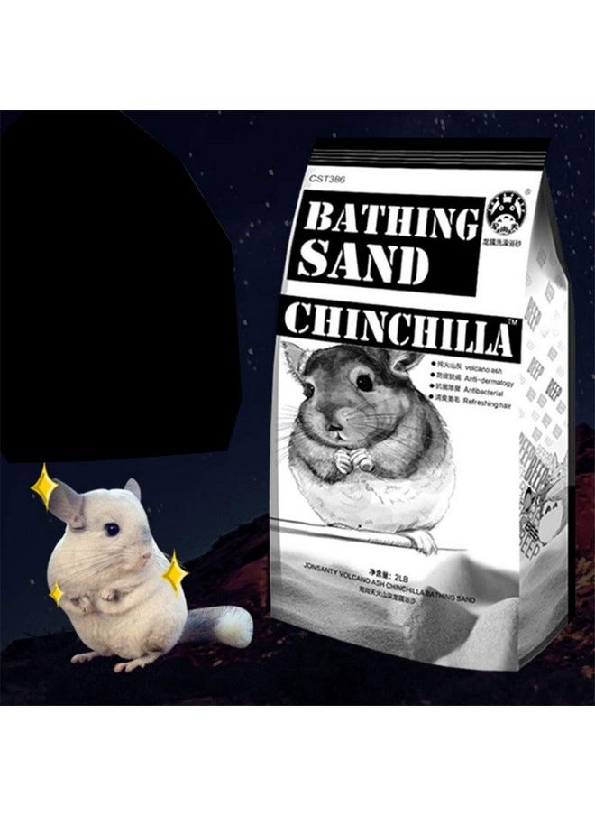 Hamiledyi Chinchilla Bath Sand 2 LB Pumice Power Dust Free Natural Pure Totoros Cleansing Desert Bathing Mice Litter for Chinchillas