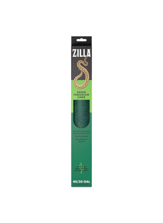 Zilla Reptile Terrarium Bedding Substrate Floor Liner, Green, 40BR/50G, 17.25