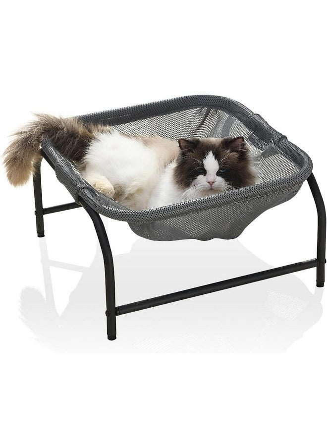 JUNSPOW Cat Bed [Designed for Big Cats] Dog Pet Square Hammock Bed Free-Standing Cat Sleeping Bed Cat Supplies Whole Wash Stable Detachable Easy Assembly Indoor Outdoor