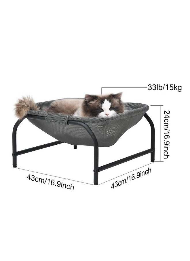 JUNSPOW Cat Bed [Designed for Big Cats] Dog Pet Square Hammock Bed Free-Standing Cat Sleeping Bed Cat Supplies Whole Wash Stable Detachable Easy Assembly Indoor Outdoor