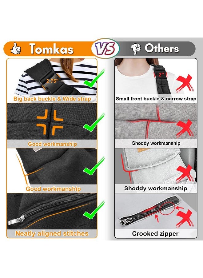 Tomkas Small Dog Sling Carrier - Adjustable Strap & Zip Pocket - Suitable for Puppies (Black)