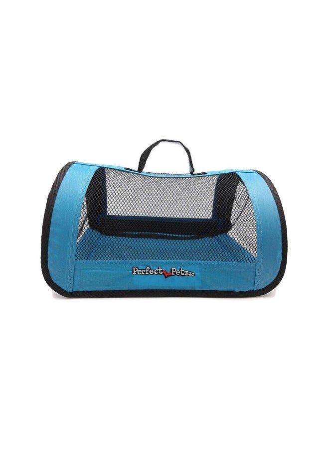 Perfect Petzzz - Tote for Lifelike Stuffed Interactive Pet Dogs and Cats, Nylon and Mesh Carrier for Pet Animals,Zippered Carrying Case Accessory-Blue