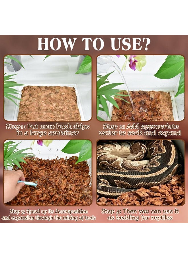 ZeeDix 10LB Coco Fiber Chips Substrate for Reptiles, 72 Quart Coconut Fiber Husk Substrate Mulch Coco Chips Bricks Reptiles Bedding for Geckos, Lizards, Tortoises, Ball Python, Frogs