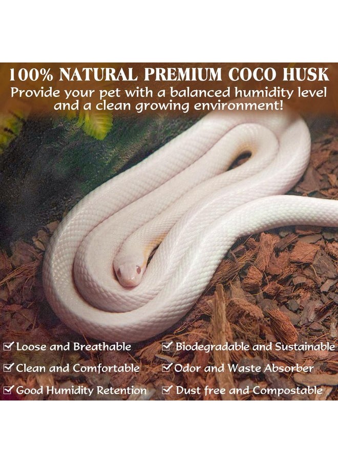 ZeeDix 10LB Coco Fiber Chips Substrate for Reptiles, 72 Quart Coconut Fiber Husk Substrate Mulch Coco Chips Bricks Reptiles Bedding for Geckos, Lizards, Tortoises, Ball Python, Frogs