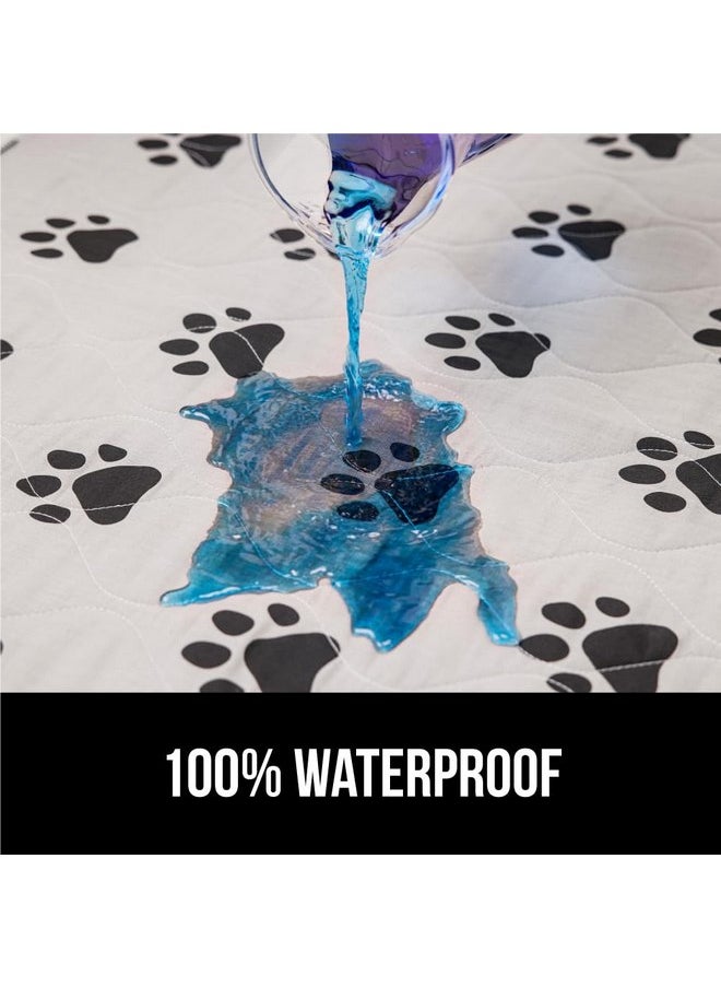 Gorilla Grip Washable Puppy Pads, 40x26 Pack of 2, Slip Resistant Dog Crate Mat, Waterproof Cloth Pee Pad for Training Puppies in Playpen, Reusable Pet Incontinence Blanket, Protects Sofa, Furniture