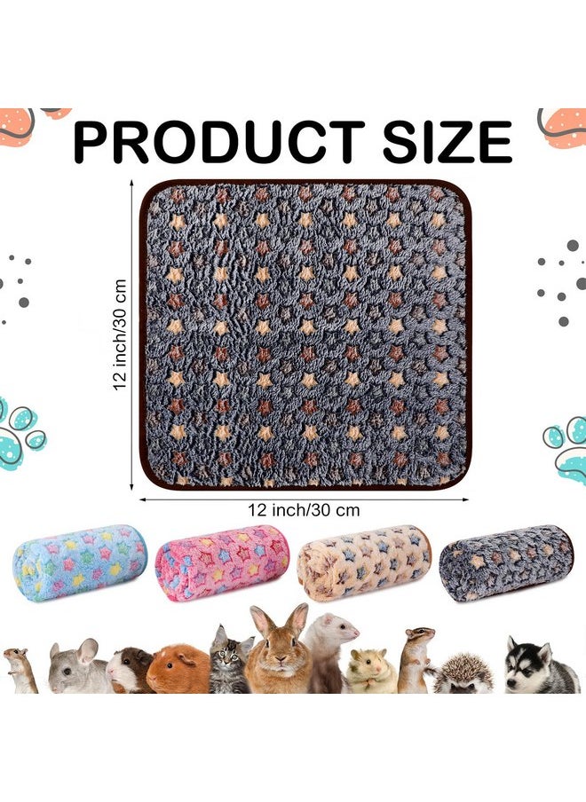 8 Pcs Guinea Pig Bedding Cage Liners Bulk Waterproof Blankets Small Animal Flannel Throw Bedding Absorbent Reusable Pet Pee Sleep Mat Pad Cover for Hamster Ferret (Star,12 x 12 Inch)