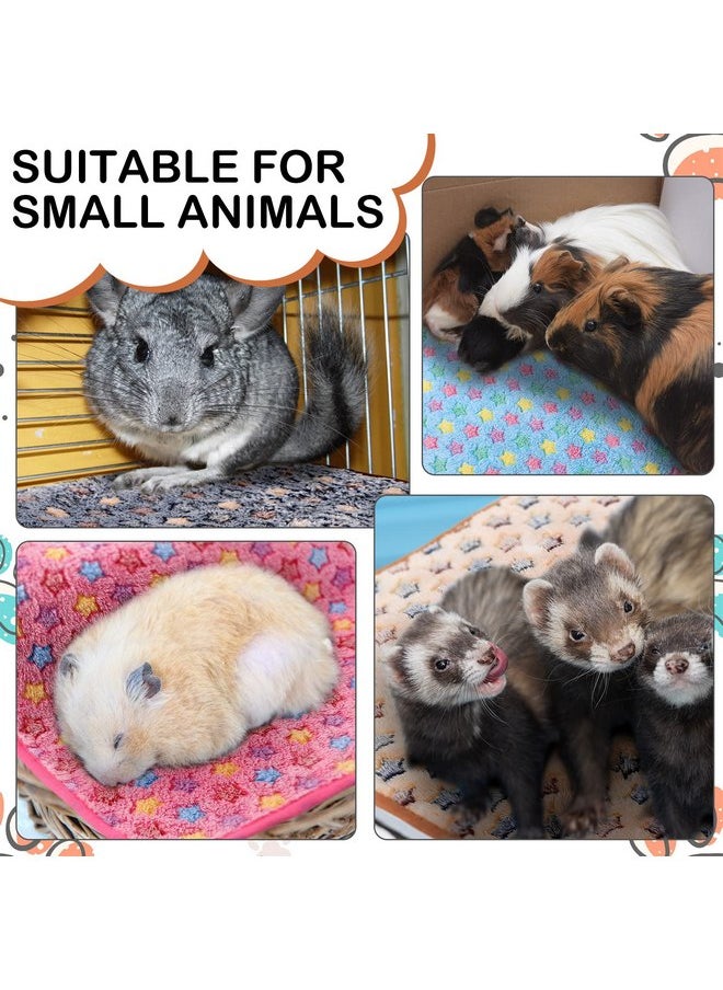 8 Pcs Guinea Pig Bedding Cage Liners Bulk Waterproof Blankets Small Animal Flannel Throw Bedding Absorbent Reusable Pet Pee Sleep Mat Pad Cover for Hamster Ferret (Star,12 x 12 Inch)