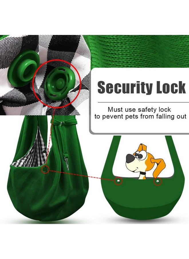 Tomkas Small Dog Sling Carrier - Classic Strap & Classic Pocket - for 3-10 lbs Pets(Emerald Green)