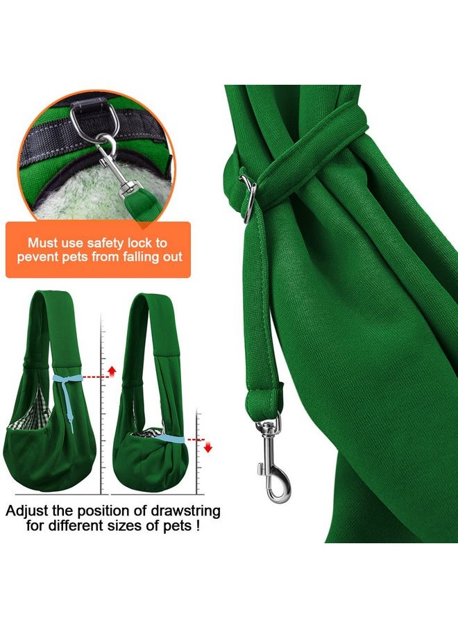 Tomkas Small Dog Sling Carrier - Classic Strap & Classic Pocket - for 3-10 lbs Pets(Emerald Green)