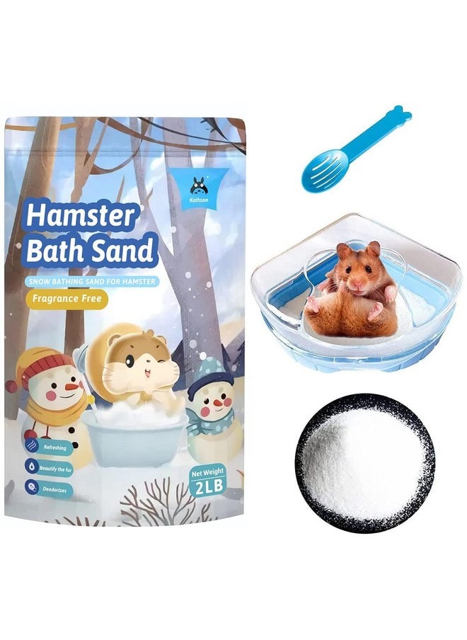 kathson Hamster Bathing Sand with Sandbox Bathroom, Small Animal Cleansing Potty Litter Dust Gerbil Grooming Sand Bath for Dwarf Hamster Gerbil Mouse(B)