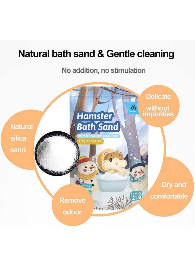 kathson Hamster Bathing Sand with Sandbox Bathroom, Small Animal Cleansing Potty Litter Dust Gerbil Grooming Sand Bath for Dwarf Hamster Gerbil Mouse(B)