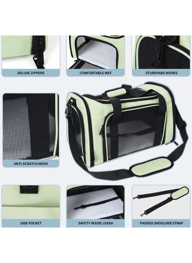 Mile High Life | Outdoor Travel Pet Carrier | Kitty Puppy Cat Carriers | Collapsible Dog Carrier for Small Medium Dogs | Cat Crates w Breathable Mesh with Soft-Sided (Green, Medium)