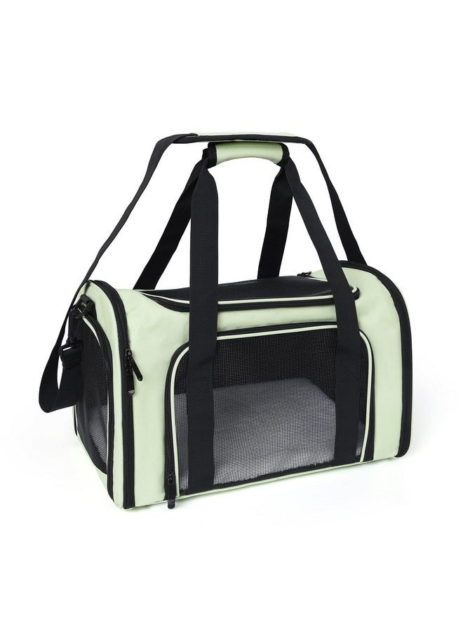 Mile High Life | Outdoor Travel Pet Carrier | Kitty Puppy Cat Carriers | Collapsible Dog Carrier for Small Medium Dogs | Cat Crates w Breathable Mesh with Soft-Sided (Green, Medium)
