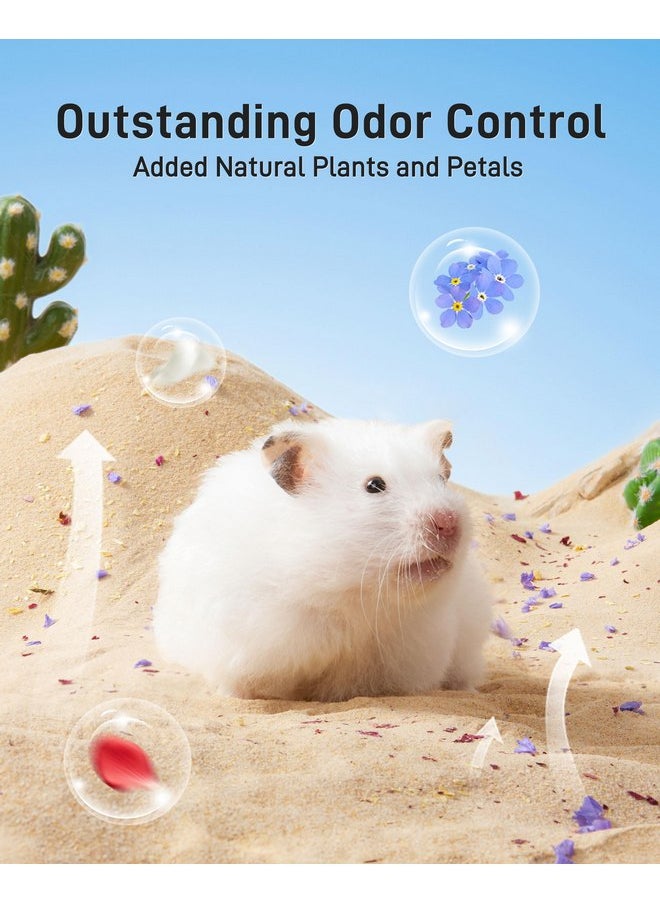 BUCATSTATE Hamster Sand, No-Dust 6.6LB Chinchilla Dust Bath with Pour Spout, 100% Natural Desert Bathing Sand for Syrian Hamster Gerbil Rat Mice Small Animals (Flower Smell)