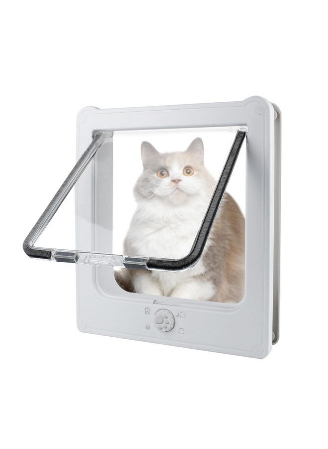 NAMSAN Cat Door Interior Door, White, Flap Opening 7.1