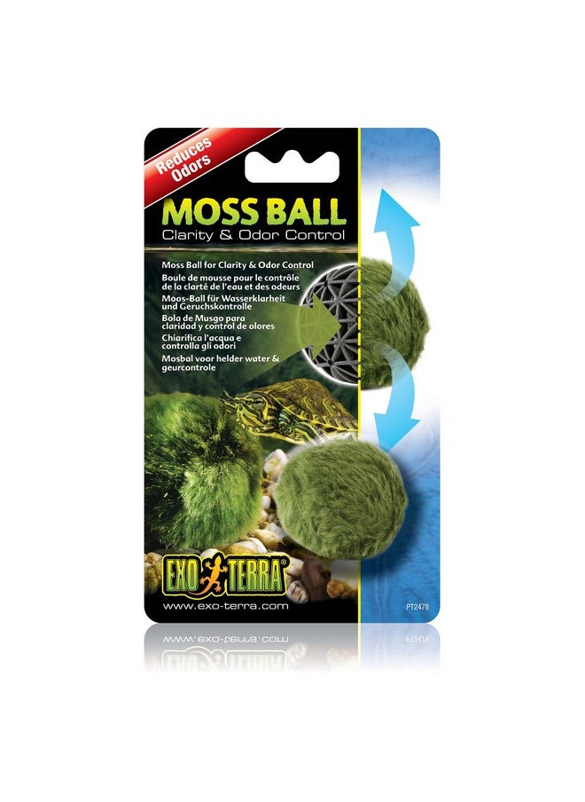 Exo Terra Moss Ball, Water Clarity and Odor Control for Aqua-Terrariums, PT2478, Green