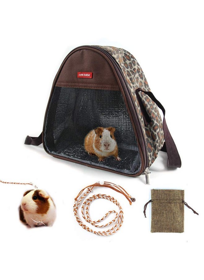 Hamster Guinea Pig Bag Carrier Accessories Small Animals Hedgehog Squirrel Chinchilla Sugar Glider Outdoor Travel Bag Zipper Portable Breathable Outgoing Bags