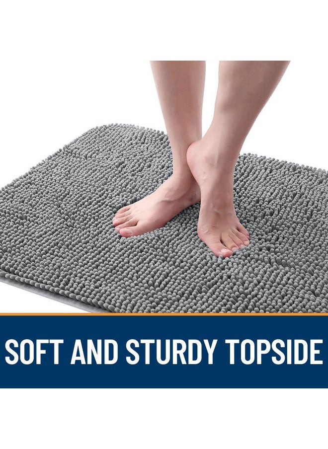 OLANLY Dog Door Mat for Muddy Paws 30x20, Absorbs Moisture and Dirt, Absorbent Non-Slip Washable Mat, Quick Dry Chenille, Mud Mat for Dogs, Entry Indoor Door Mat for Inside Floor, Grey