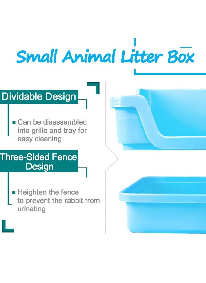 Hamiledyi Extra Large Rabbit Litter Box Pet Corner Toilet Small Animal Potty Trainer Huge Bunny Litter Pan with Plastic Grate Deep Dump Tray for Adult Guinea Pigs Chinchillas Ferrets Galesaurs White