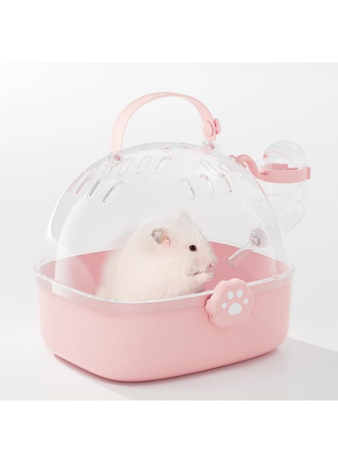 BUCATSTATE Small Animal Carrier Cage with Water Bottle, Portable Hamster Travel Carrier Carry Case 7.24