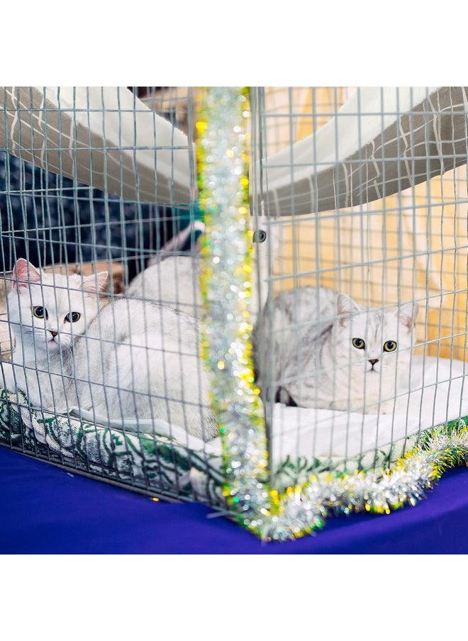 2 Pieces Reversible Cat Hanging Hammock Soft Breathable Pet Cage Hammock with Adjustable Straps and Metal Hooks Double-Sided Hanging Bed for Cats Small Dogs Rabbits, Medium