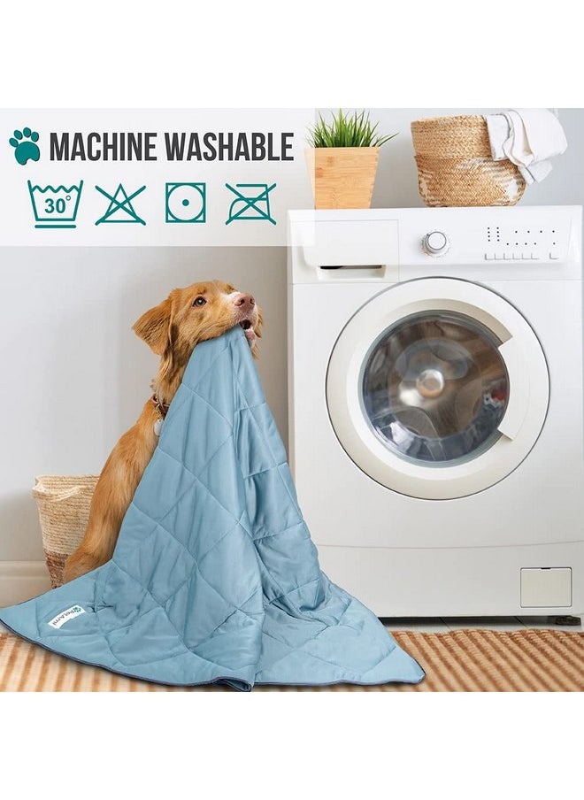 PetAmi Premium Cooling Dog Blanket | Lightweight Fluffy Pet Throw Blanket Bed Cover for Dogs, Cat, Puppies | Pet Blanket Furniture Protector Couch Sofa | Reversible Fuzzy Cozy | 40x60, Dusty Blue