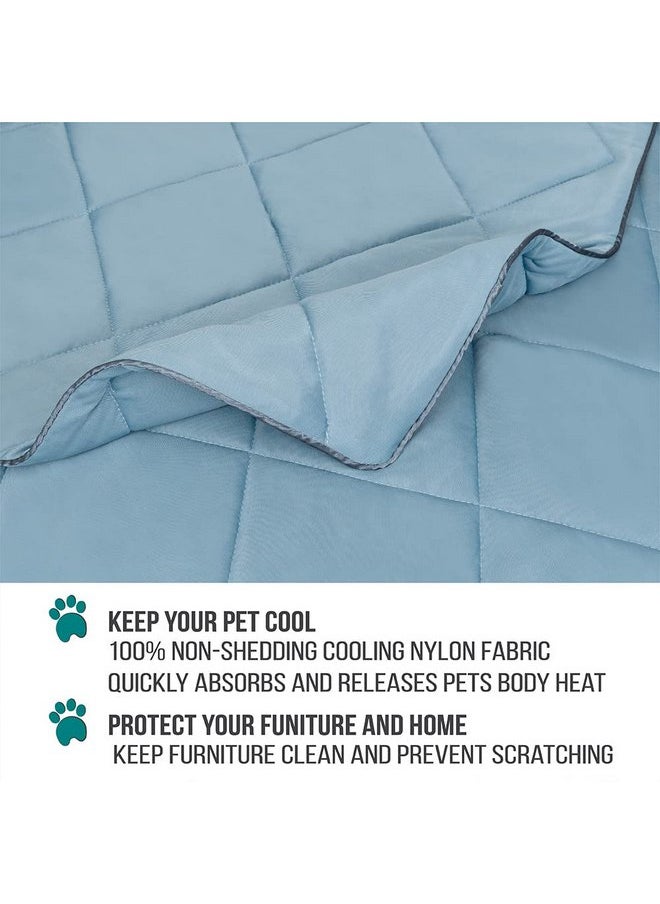 PetAmi Premium Cooling Dog Blanket | Lightweight Fluffy Pet Throw Blanket Bed Cover for Dogs, Cat, Puppies | Pet Blanket Furniture Protector Couch Sofa | Reversible Fuzzy Cozy | 40x60, Dusty Blue