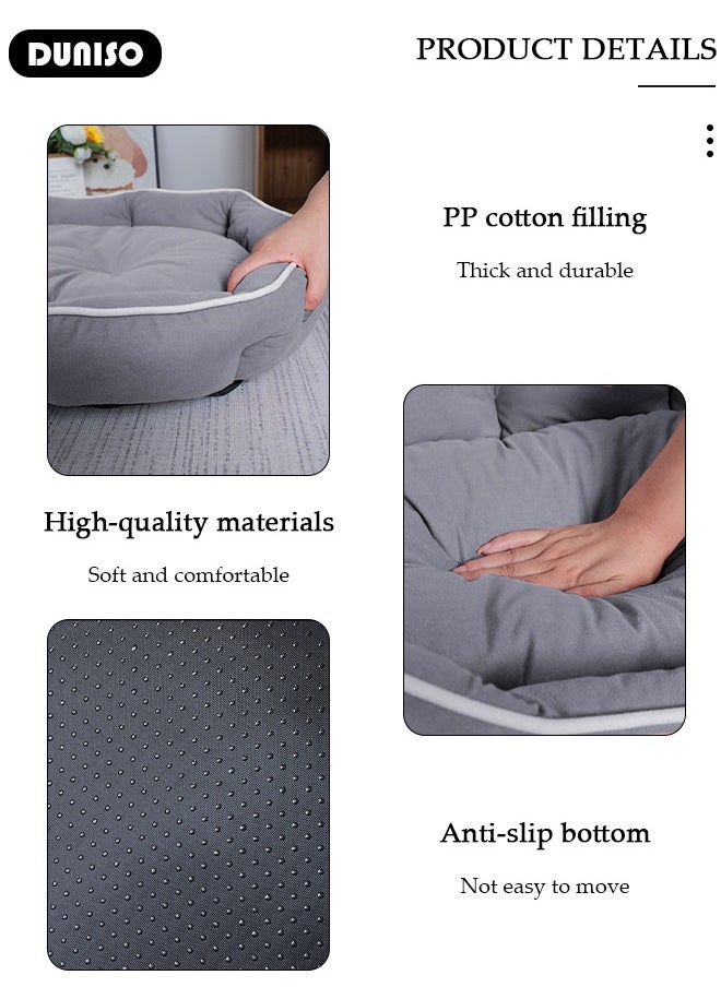 Dog Bed, Non-Slip Pet Sofa Lounger Puppy Couch Removable Machine Washable Cover Cushion Big Cat Kennel Cot, Medium Large Adult Dogs Kitten Sleeping Mattress