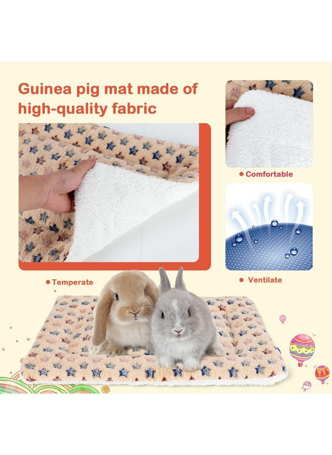 Rypet Small Animal Bed 2PCS - Guinea Pig Bed House Winter Warm Fleece Sleep Pad for Hamster Squirrel Hedgehog Chinchilla and Other Small Animals, Star