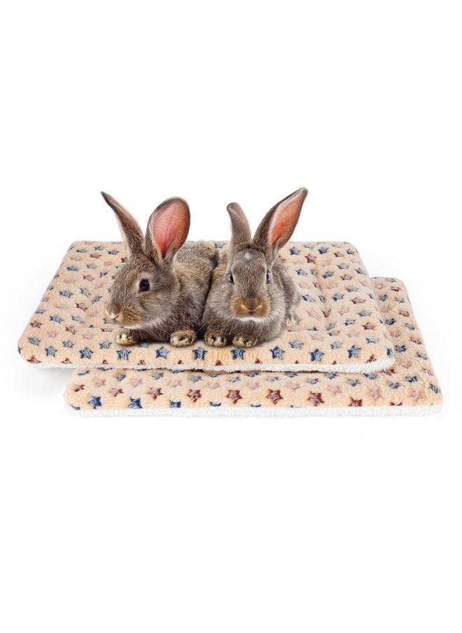 Rypet Small Animal Bed 2PCS - Guinea Pig Bed House Winter Warm Fleece Sleep Pad for Hamster Squirrel Hedgehog Chinchilla and Other Small Animals, Star