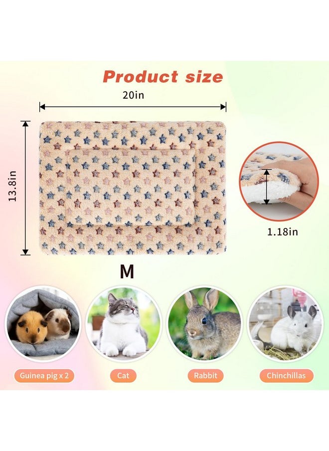 Rypet Small Animal Bed 2PCS - Guinea Pig Bed House Winter Warm Fleece Sleep Pad for Hamster Squirrel Hedgehog Chinchilla and Other Small Animals, Star