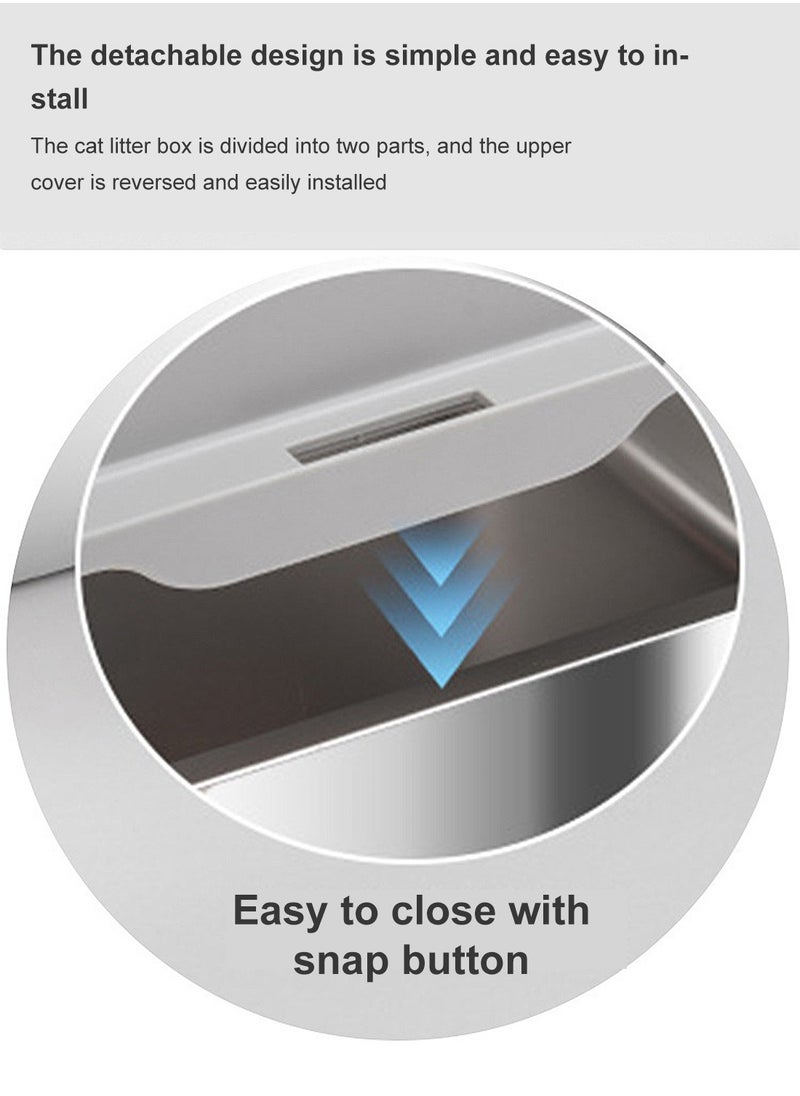 Stainless Steel Cat Litter Box Easy to Clean Cat Litter Box Oversized Anti-Splash Anti-Leakage Sand Splash-Proof Closed Cat Litter Box