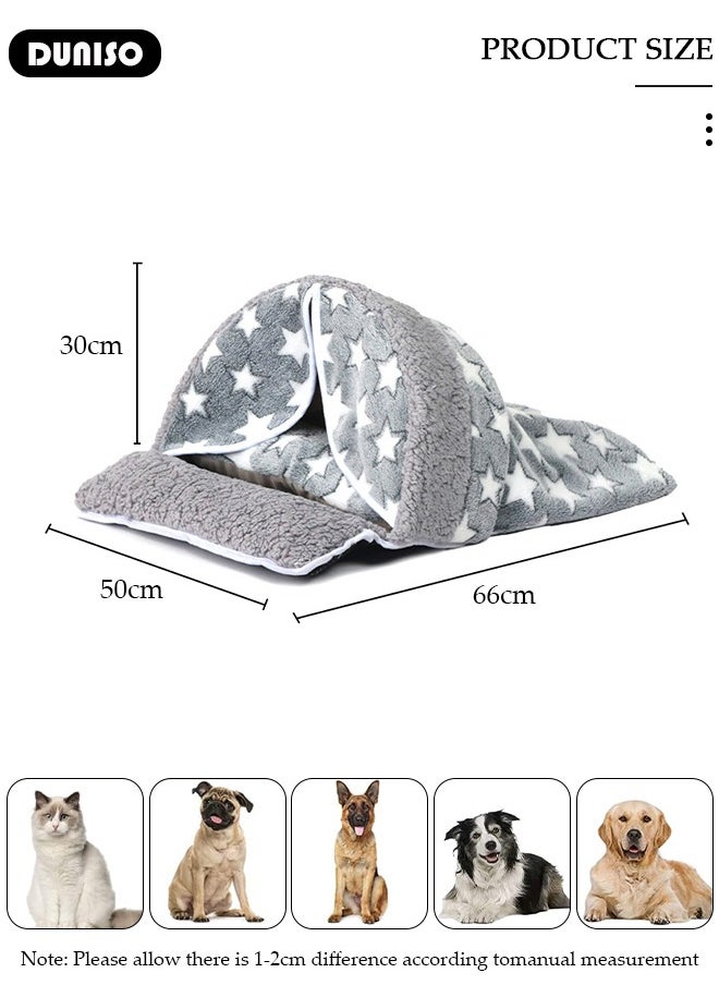 Pet Bed, Washable Keep Warm Cat Nest, Cat Calming Bed, Closed Puppy Sleeping Nest, Windproof Cave Sleeping Nest Bed, Soft Indoor Pet House for Cat and Little Dog