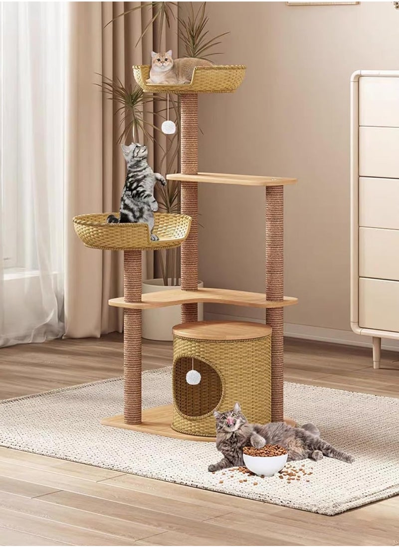 Cat Tree with Sisal Scratching Posts Cat Play House Large Multi Level and Rest Place Tower for Cats