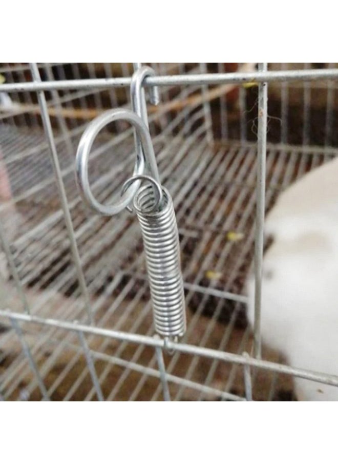 Spring Cage Door Hook, 20PCS Cage Door Spring Hook Metal Finger Spring Latch Hook for Fixing Rabbit Pet Cage Door Farming Equipment(S)