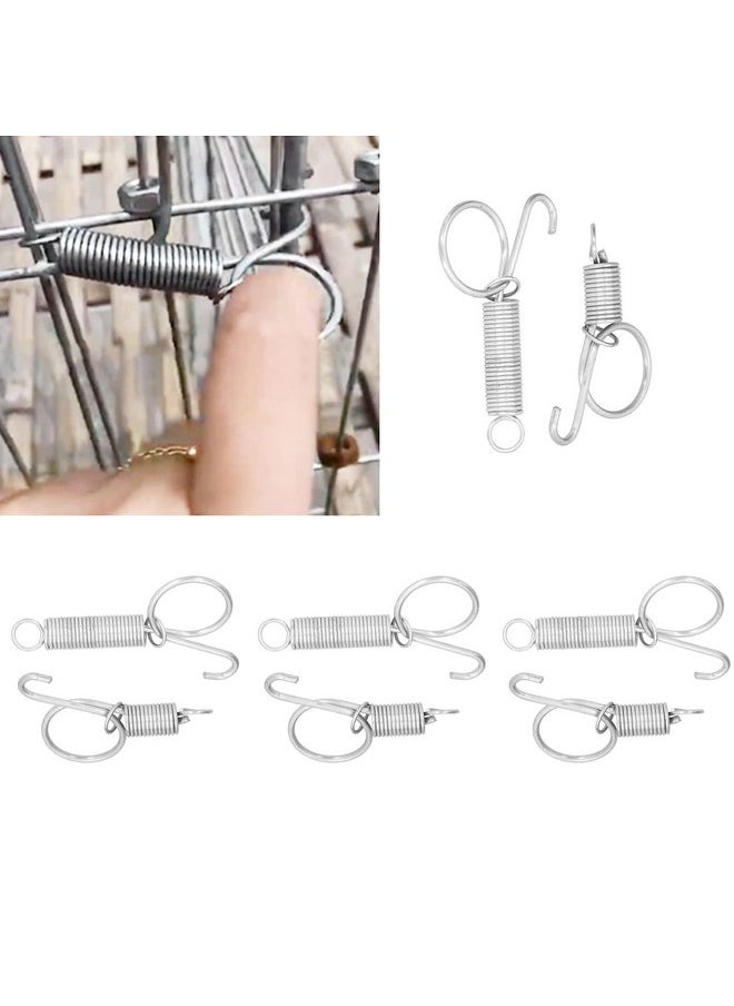 Spring Cage Door Hook, 20PCS Cage Door Spring Hook Metal Finger Spring Latch Hook for Fixing Rabbit Pet Cage Door Farming Equipment(S)