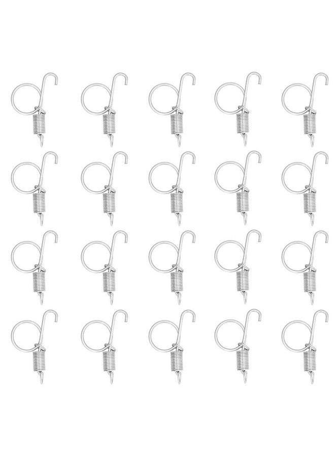 Spring Cage Door Hook, 20PCS Cage Door Spring Hook Metal Finger Spring Latch Hook for Fixing Rabbit Pet Cage Door Farming Equipment(S)