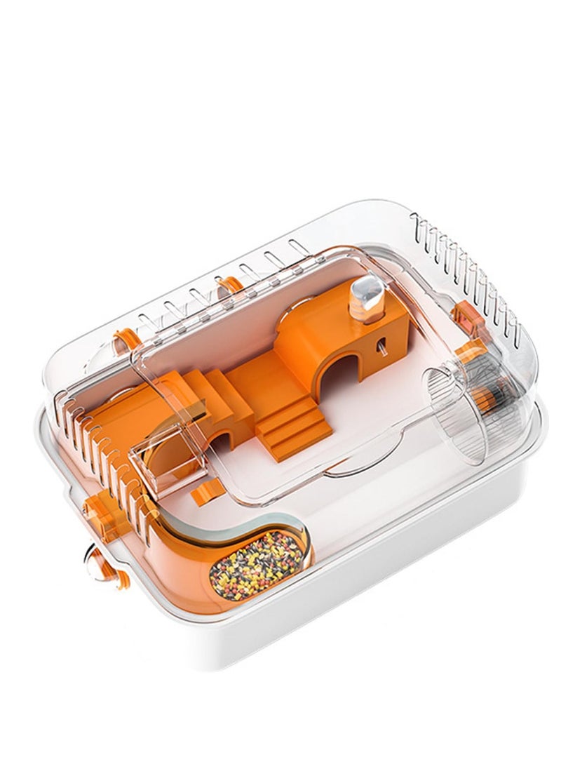 Hamster Cage,Small Animals, Cage, Hamster Transparent Home (External Pipe Included)