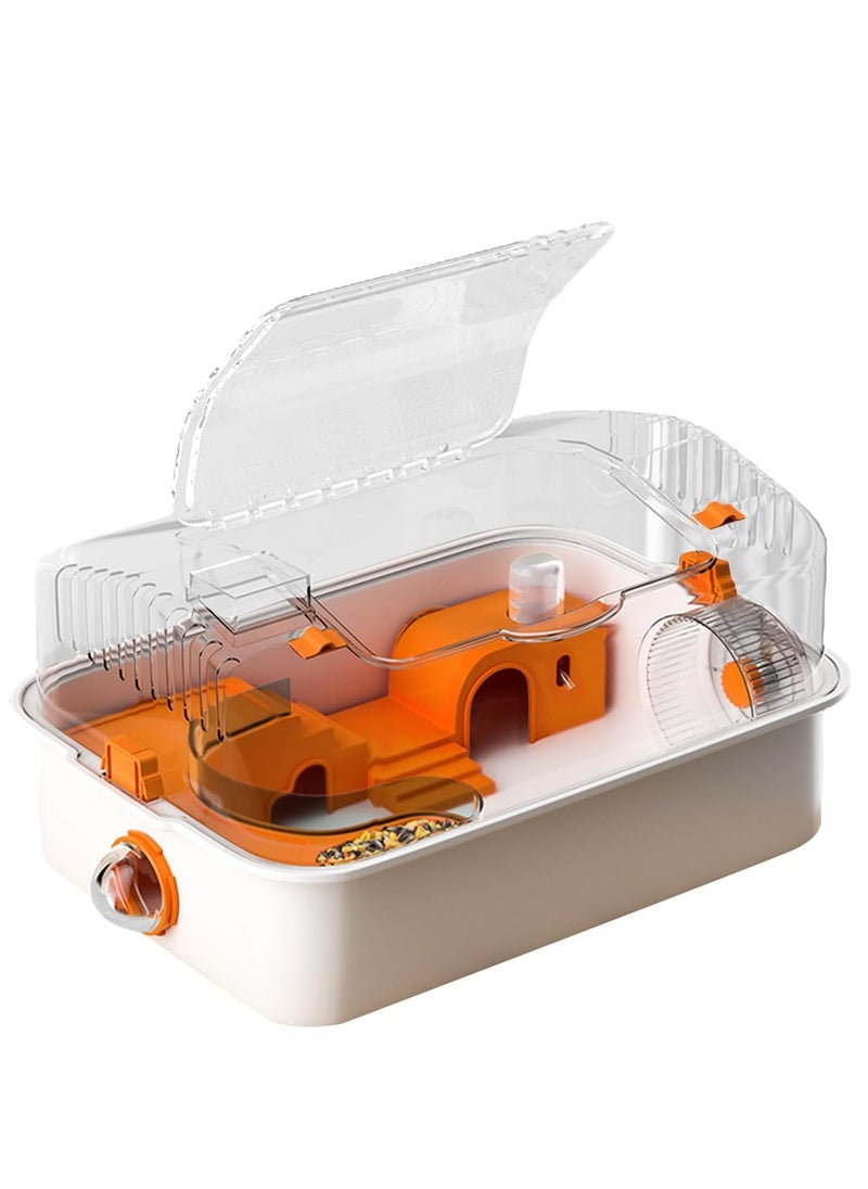 Hamster Cage,Small Animals, Cage, Hamster Transparent Home (External Pipe Included)