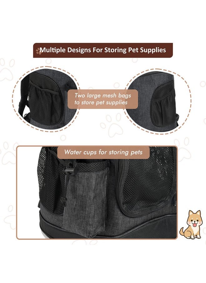 Tirrinia Pet Backpack Carrier for Small Cats & Dogs | Two-Sided Entry Airline-Approved, Padded Back Support Travel Carriers for Hiking, Walking, Cycling & Outdoor