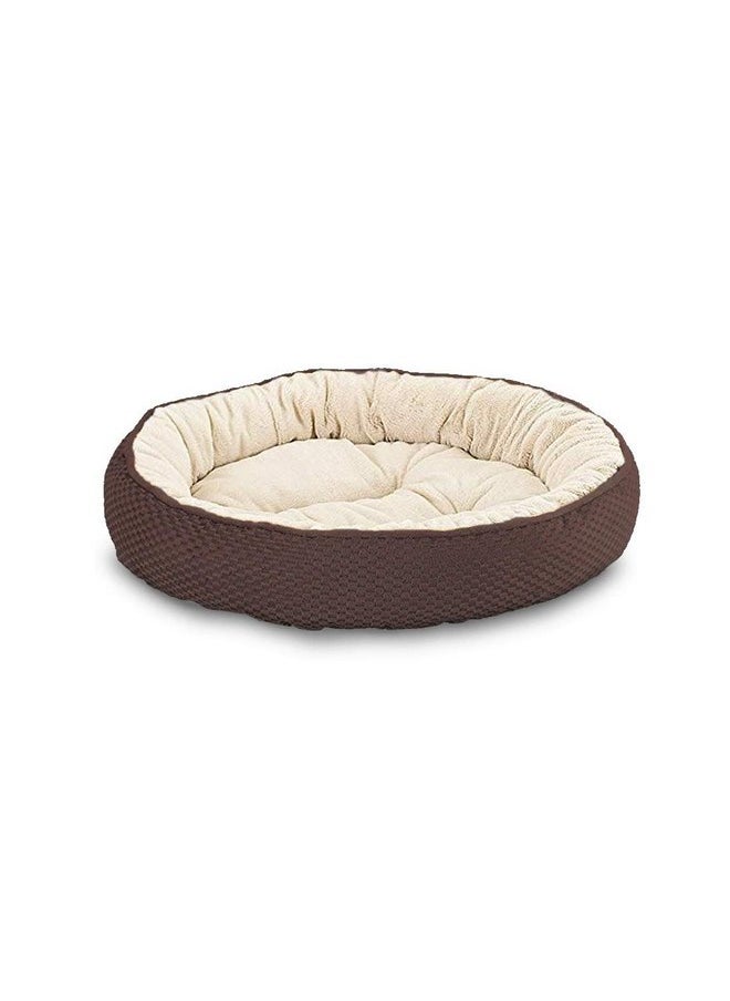 Sleep Zone Checkerboard Napper Pet Bed 20x20 / Chocolate - Pet Bed for Cats and Small Dogs - Attractive, Durable, Comfortable, Washable. By SPOT