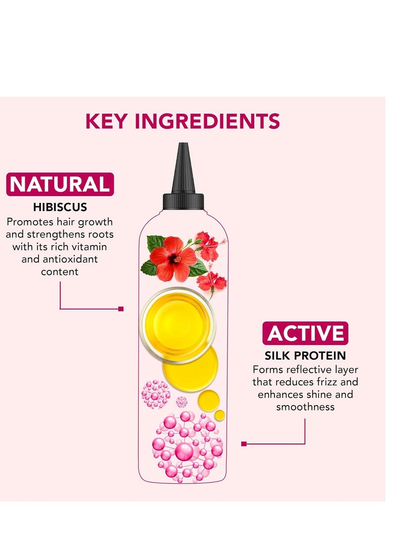 Botanic Hearth Hibiscus & Silk Protein Hair Oil (6.7 fl oz) | Hydrating and Strengthening Hair Treatment for Smooth, Shiny, and Healthy-Looking Hair | Paraben Free | Suitable for All Hair Types