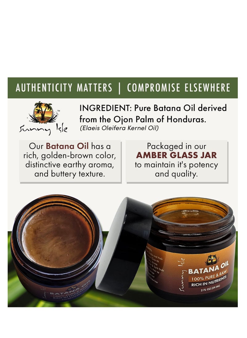 Sunny Isle 100% Raw & Pure Batana Oil 2oz | For Hair Growth from Honduras | Promotes Hair Thickness
