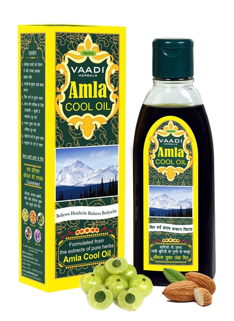 Vaadi Herbals Amla and Brahmi Blend Hair Oil - Therapeutic Grade for Hair Growth and Cooling - 6.76 Ounces