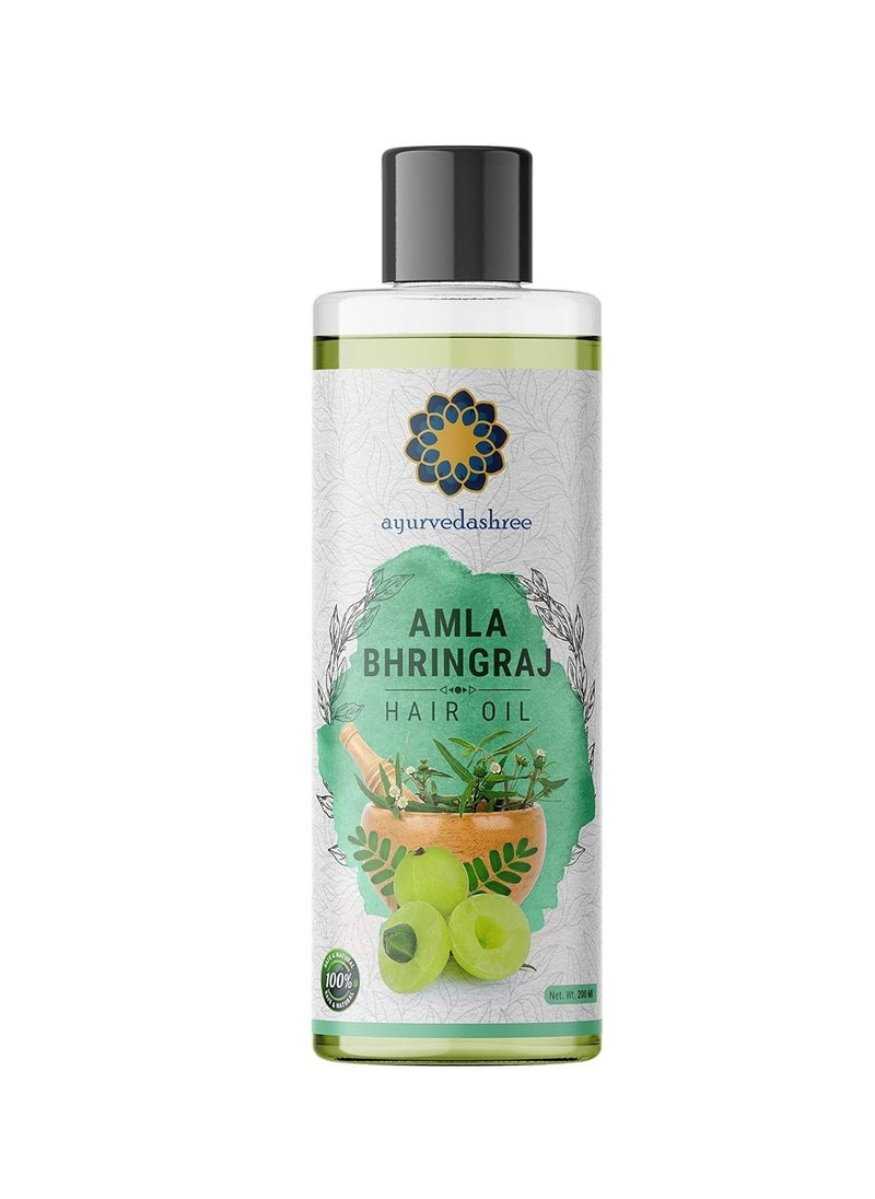 Hair Oil, 200 ml with Amla , Bhringraj , Brahmi , Methi , Shikakai , Neem , Henna , Pine , Clove , Eucalyptus & Citronella Oil