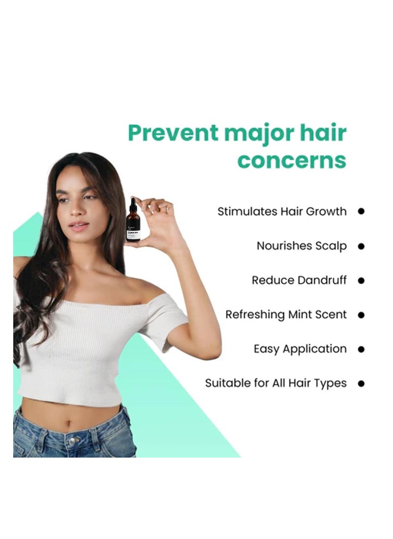 Anveya Rosemary Mint Hair Oil | Hair Oils for Hair Growth & Dandruff Control | Rosemary Oil for Hair Growth & Hair Care | Smoothens Dry Scalp, Reduces Hair Fall & Split Ends | for Men & Women | 50ml