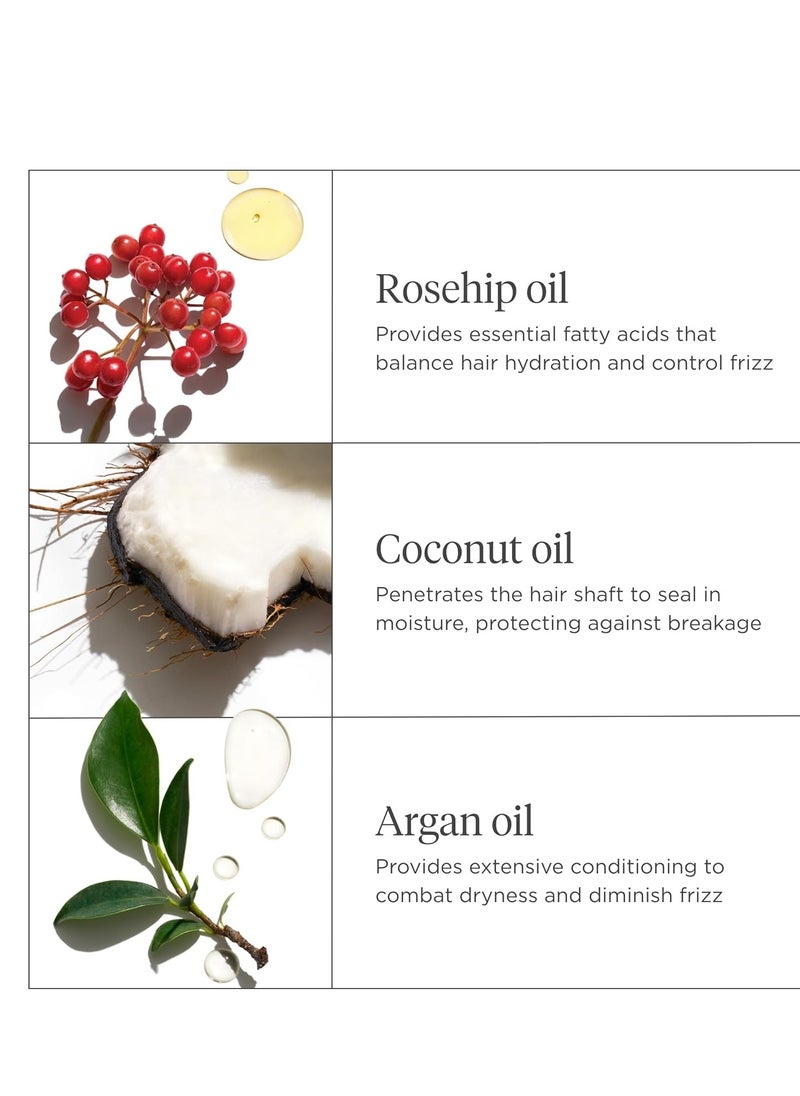 Briogeo Farewell Frizz Rosehip, Argan & Coconut Oil Blend, Argan Oil for Dry Hair, Anti-Frizz, Restore Shine to Dull Hair and Seal Cuticles, Vegan, Cruelty-Free, 1 fl oz