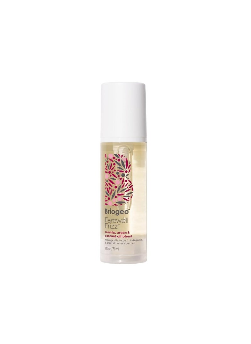 Briogeo Farewell Frizz Rosehip, Argan & Coconut Oil Blend, Argan Oil for Dry Hair, Anti-Frizz, Restore Shine to Dull Hair and Seal Cuticles, Vegan, Cruelty-Free, 1 fl oz