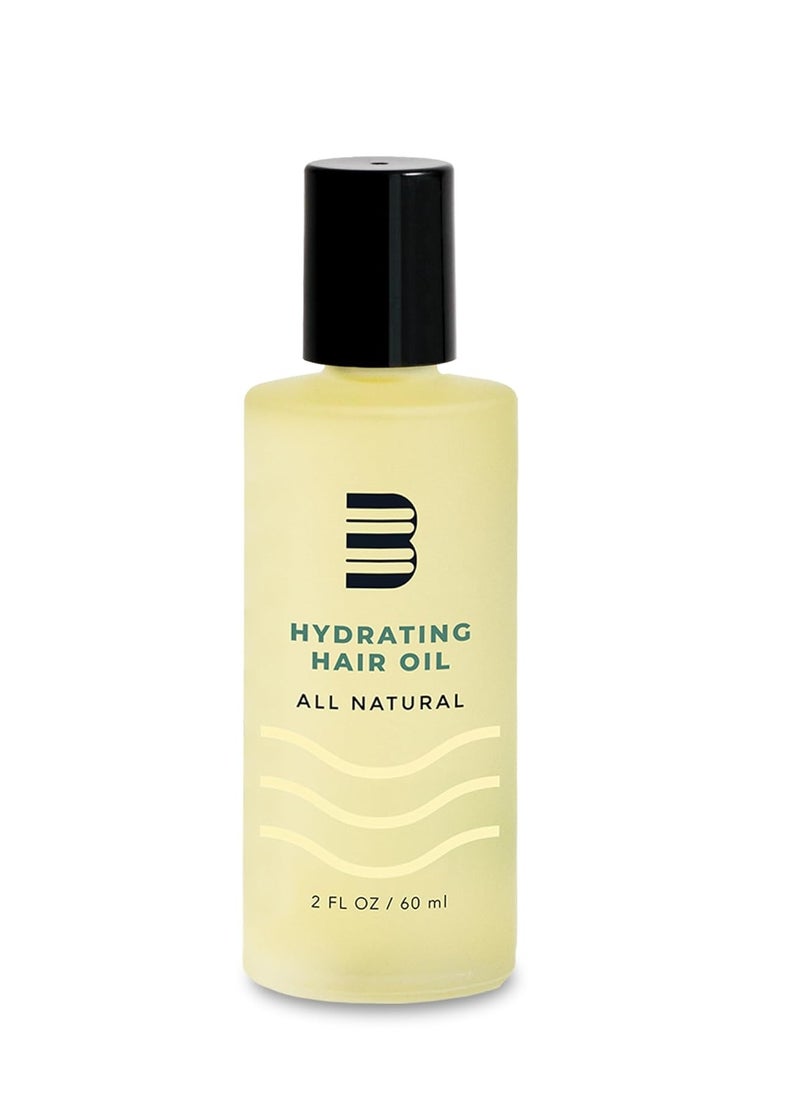 BluMaan Hydrating Hair Oil - Designed for Dry, Frizzy, Straight, or Curly Hair - 100% Natural Men's Hair Strengthening Oil - 60 ml / 2.0 oz