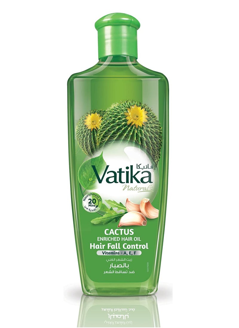 Dabur Vatika Naturals Enriched Hair Oil Serum for Natural Moisturizing, Strengthening, Nourishing and Healthy Scalp, Soft, Manageable, Smooth & Silky Hair From Root to Tip (Cactus)